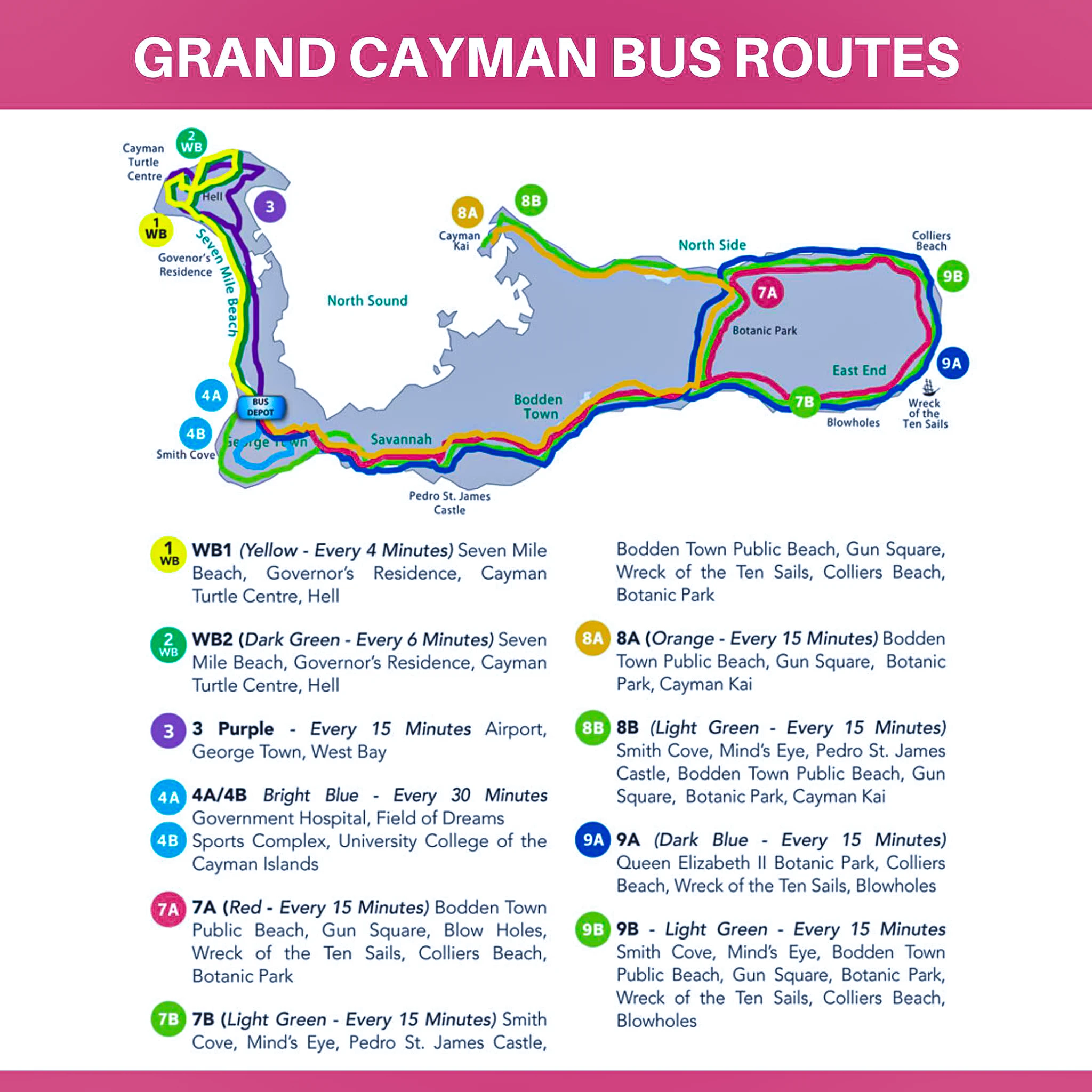Grand Cayman bus routes